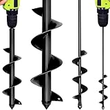 4x42+9x40cm Erdbohrer für Bohrmaschine,Pflanzbohrer für Akkuschrauber,Grabungswerkzeug zum Pflanzen und Bohren,Erdbohrer für Zaunpfosten