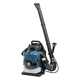 Benzin Rucksack Blatt Gebläse 75.6cc Gas Blatt Gebläse 4-Takt Blau Leistungsstarke Luft gekühlte Motor 1.9L Kraftstofftank Laubsauger Wind Schnee für Rasenpflege Straße Reinigung, 2.6kw/7000r/min