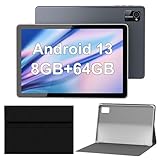 10 Inch Android 13 Tablet, Octa-Core Processor, 7000mAh Battery, 8GB RAM 64GB ROM 512GB Expansion, 1280x800 IPS, 8MP+5MP Dual Camera, WiFi, Bluetooth, GPS, GMS Certified(Gray-Blue)