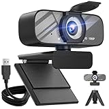 Gohero Full HD 1080P Video Webcam und Weitwinkel-Videokamera mit eingebautem Mikrofon und drehbarem Stativ für Laptop PC Computer ideal für Live-Streaming Anrufe