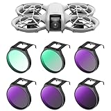 K&F Concept ND & CPL Filter Set Kompatibel mit DJI NEO, 6 stück Filter UV, CPL, ND8, ND16, ND32, ND64 Polarisator Neutraldichte Drohne Objektivfilter, Multi-Beschichtung HD Optical Glas Aluminium