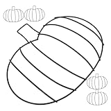 VALICLUD Metall Kürbis Kranzrahmen mit Aufhängevorrichtung Robuster Eisenrahmen für DIY Herbstdeko Halloween und Thanksgiving Kranzgestaltung Sicherer Glatter Draht für Tür Wand Baum