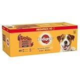 Pedigree Gemischte Selektion in Sauce – Hundenassfutter im Portionsbeutel – Hundefutter in Sauce mit Lamm – Rind – Ente – Großpackung (40 x 100g)