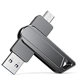 USB Stick 128GB USB 3.0 mit Type C Speicherstick Uflatek Metal Schwarz Dual Flash Drive 2-in-1 Memory Stick Rotate Flash Laufwerk for Android Handy,Tablet,Laptop,PC