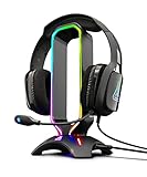 THE G-LAB K-Stand RADON Gaming Kopfhörer Stander - RGB-Hintergrundbeleuchtung, USB-Hub 2 x 2,0, Rutschfeste Basis - Universalhalterung für Gamer-Kopfhörer für PC PS4 Xbox One (Schwarz)