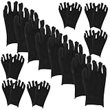 Amosfun 24 Paare Handschuhe Handabdeckung sichere Arbeitschuhe Stoff Schwarz