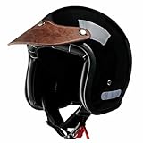 BCYBD Motorrad Halbhelme 3/4 Halbschalenhelm Open Face Helm ECE Zertifiziert Abnehmbare Innenkleidung Abnehmbare Hautkappe Bequemer Kinnband für Erwachsene Männer Frauen M~2XL 57-64CM