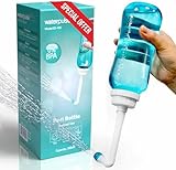 Po Dusche 500ML, Podusche mit Taste, Popodusche mit Doppeldüse, Portable Bidet mit Aufbewahrungstasche, Peri Bottle Intimdusche Wochenbett Frau, Bidetlity Toilette