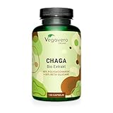 Bio Chaga Pilz Kapseln | Hochdosiert: 6.000 mg aus Extrakt (10:1) | 40% Polysaccharide - 30% Beta Glucane | Laborgeprüft | Vegan - Ohne Zusatzstoffe | Deutsche Produktion Vegavero®