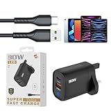 Schnellladeblock, Schnellladestein, 30 W, mit Typ-C-Ladekabel, Handy-Ladegerät mit 2 USB-Ports für Tablets und Mobiltelefone