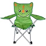 Meinposten Kinderklappstuhl Campingstuhl Gartenstuhl Kinder Klappstuhl Camping Kinderstuhl (Drache, grün)