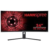 HANNspree HG342PCB 86,4cm (34) 21:9 Curved 1500R, 144Hz, 3440x1440 UWQHD Gaming LED-Monitor, 400cd, 1ms, HDMI 2.0 DP 1.4, Höhenverstellbar, Neigbar Schwarz