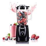 ZEEGMA GRAND VITAMINE BASE Mehrzweck-Standmixer Spitzenleistung von 1829 W, Bechermixer mit 2,2 l Glaskrug, 5 Geschwindigkeiten, 3 Betriebsmodi, 6 Messer, Ice Crushing, Smoothie