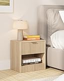 HEYZOEY Nachttisch Eiche, Holz Nachtschrank mit Schublade, Moderner Nachttische, Klein Nachtkommode 39x39x28 cm, Beistelltisch für Schlafzimmer,Wohnzimmer,Büro