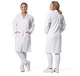 ZOLLNER Damen Laborkittel lang - Arztkittel mit praktischen Taschen und Druckknöpfen - Baumwolle - Größe 36 - waschbar bis 95°C - Oeko Tex® zertifiziert
