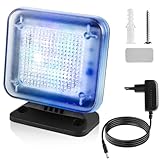 Asfrode TV Simulator, 12 LEDs Dummy TV Fernsehsimulator 3 wählbaren Programmen Energieeffizient Fernseh-Atrappe mit Zeitschaltuhr Komplett Netzadapter für Einbruchschutz