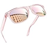 Joopin Klassische Rechteckige Sonnenbrille Damen Rosa Polarisiert UV400 Unisex Spiegel Vintage Sonnenbrille Herren für Fahren und Tourismus (Verspiegelt Rosa)