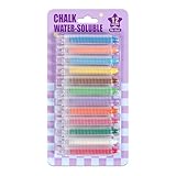 Generisch Staubfreie – 10,43 x 5,39 x 0,79 Zoll Tafelkreide | 12-farbige, waschbare Buntstifte zum glatten Schreiben | Schulkreiden mit Schutzhaltern zum Zeichnen und Schreiben auf dem Whiteboard