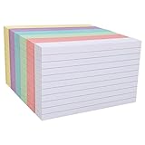 Staranry 1200er Karteikarten A8 Liniert, 150g/m² A8 Linierte Lernkarten, 5 X 7.5cm Verdicktes Papier Bunt Lernkarten, karteikarten englisch vokabeln für Schule, Büro, Präsentation(6 Farben)