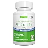 Zink Chelat 25mg, Zink Tabletten hochdosiert mit Kupfer, Zink Bisglycinat & Zinc Picolinate für gesunde Haut, Immunsystem, und Zellgesundheit, Clean Label, 180 Tabletten, von Igennus