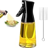 Showvigor Ölsprüher für speiseöl, 180ml Glas Öl Sprühflasche mit Pinsel, Oil Sprayer, Dickes Glas, Große Reichweite, Starke Sprühkraft, Küche