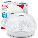 NUK Micro Express Plus Mikrowellen-Sterilisator für Flaschen | sterilisiert bis zu 4 Babyflaschen plus Zubehör in 4 Minuten | passt in die meisten Mikrowellen | inklusive Flaschenzange