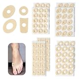 120 Stück Hühneraugenpflaster Set, 4 Formen Weicher Latexschaum Hühneraugenringe, Anti-Reibung Hornhautkissen für Schmerzlinderung, Reduzieren Fuß- und Fersenschmerzen