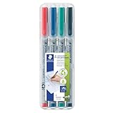 Staedtler Lumocolor 316 WP4 Feinschreiber, non-permanent, circa 0.6 mm, Staedtler Box mit 4 Stück, 316WP4, sortiert, 30