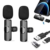 Mikrofon lavalier mikrofon ansteck mikrofon kabelloses für iPhone iPad Android,Plug-and-Play,Mini Mikrofon für Live-Streaming,Videoaufzeichnung,TikTok,YouTube,Vlog,Keine App erforderlich