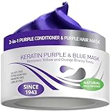 Vitamins Keratin Haarkur Silber Haar Maske - Shiny Hair Haarmaske für geschädigtes blondes blondiertes Haar - Toner Hair Mask Deep Conditioner für trockene Haare