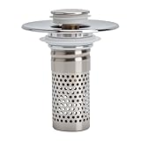 KQDRAVINE Universal Stöpsel Waschbecken mit Abnehmbarem Edelstahl Abflusssieb, 28-37mm Waschbeckenstöpsel Pop Up Ablaufventil, Messing Edelstahl Abflussstopfen Waschbecken für Bad Küche Spüle Dusc