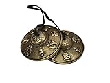 Dharma Store Tibetische Tingsha-Becken – 6,2 cm – OM Mane Padme Hum Symbole geprägt