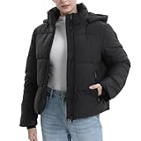 PUFFIT Damen Winter Jacke mit Kapuze Warmer Wasserdicht Winterjacke Steppmantel Female Jacken