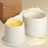 DEKAZIA® Französische Butterdose Wassergekühlt | Butterglocke, Butterfass, Französischer Buttertopf, Butterglocke Keramik, Butterbehälter, Butter Glocke 250gr Buttertopf