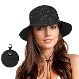 Durio Regenhut Damen Wasserdicht Sonnenhut Fischerhut Damen Herren Anglerhut Bucket Hat Faltbar Tragbar Outdoor Sommerhut Schwarz
