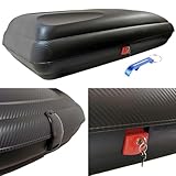 Dachbox Auto VDP-BA320 - Dachkoffer für Auto 320l - Autobox Dach im Carbonlook - Roof Box Autodach mit Zentralverriegelung - Geräumiger Dachgepäckträger Auto - Aerodynamische Dachboxen von VDP