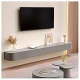 Schwebender TV-Ständer Mit Stauraum, TV-Regal Aus Holz, Modernes Entertainment-Center, Mit Hohler Rückseite, TV-Wandschrank, TV-Tisch, Für Fernseher Von Max. 50 Bis 85 Zoll(Grey,300cm)