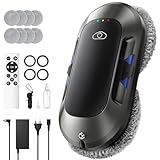 Fensterputzroboter mit Doppelter Düse, 6000Pa Elektrischer Fensterroboter, Fernbedienung, 3 Reinigungsmodi, Intelligente Navigation, Kantenerkennung, Sicherheitssystem, Für Glatte Oberflächen