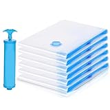 12 Stück Vakuumbeutel für Kleidung 60x40cm, Reise Aufbewahrungsbeutel mit Pumpe, Wiederverwendbar Vacuum Bags for Clothing, Storage Bags Klein für Kleidung Bettdecken Bettwäsche Kissen