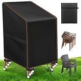 MUPAS Gartenstühl Abdeckung Oxford-Stoff, Abdeckung Gartenstühle Wasserdicht Winterfest Schutzhülle für Stapelstühle Abdeckhaube Hochlehner Abdeckhaube Gartenmöbel 65x65x75/120cm