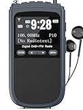 Tragbares DAB-Radio, 1000mAh Wiederaufladbares DAB/DAB + / FM, Digitales Walkman-Radio, Taschenradio mit bestem Empfang, LCD-Display, Alarm, Sleep Timer, Antenne, Kopfhörer für Jogging Walking