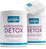 Mariendistel Artischocke Löwenzahn Leber Komplex PiùLife – 360 Kapseln – 200 mg Silymarin 80 % standardisierter Extrakt – Blütenrein Leber Entgiften Komplex – Bitterstoffe Kapseln – Milk Thistle