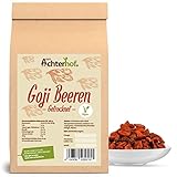 Goji Beeren getrocknet 250g | ungeschwefelt und ungezuckert | feinste getrocknete Gojibeeren | ideal im Müsli, zum Backen und Knabbern | vom Achterhof