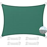 Sonnensegel, rechteckig, UV-Schutz, 120 x 550 cm, wetterbeständig, für Terrasse, Carport, Terrasse, Dunkelgrün, Outdoor-Unterstand