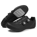 Treer Rennradschuhe Herren Damen, Rennrad Schuhe Fahrradschuhe Keine Cleats Schuh Mountain Bikes Schuhe, Kompatibel Outdoor Radschuhe Fahrrad Indoor Spin 37EU-47EU (Black,47)