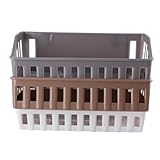 Veemoon 3 Stück Teiliges Wandregal Set Kunststoff Wandkorb zur Aufbewahrung Selbstklebend Wasserabweisend Geeignet für Badezimmer Küche Shampoo und Seifenhalter Farben Beige Hellgrau