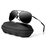 MXNXEU Sonnenbrille Herren Fahrerbrille Polarisiert Schwarz Polarisierte Sonnenbrille Herren Outdoor Vintage Unisex UV400 Fahren Sonnenbrille-Schwarz/Schwarz