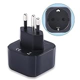 Europa auf Brasilien Stecker Adapter, Europäischer/Deutschland/Französisch/Italienisch/Spanisch Schuko Stecker Typ C/E/F Stecker, Passend für Brasilianische Steckdose Reisestecker Konverter (1 Stück)