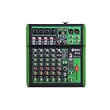 D Debra DI-6UX-Serie Professioneller Mixer Audio mit 99 DSP Digitaleffekten USB MP3 Eingang 48V Professionelle Phantomspeisung Mikrofon-Preamps für DJ Mixer Konsole Aufnahmestudio (DI-6UX)