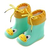 Gefütterte Gummistiefel Kinder, Wasserdicht Leichte Regenschuhe mit Verstellbarem Kordelzug Warm Kindergummistiefel Wasserdichte Winddicht Rain Boots Rutschfest Regenstiefel für Jungen Mädchen